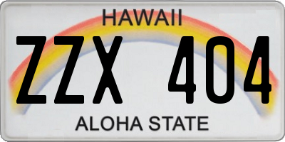 HI license plate ZZX404