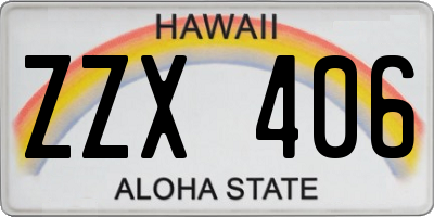 HI license plate ZZX406