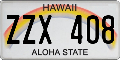 HI license plate ZZX408