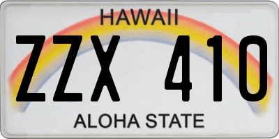 HI license plate ZZX410