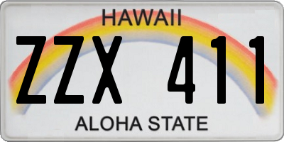 HI license plate ZZX411