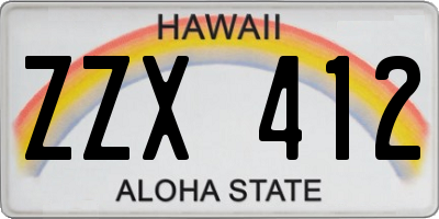 HI license plate ZZX412