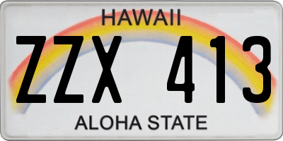 HI license plate ZZX413