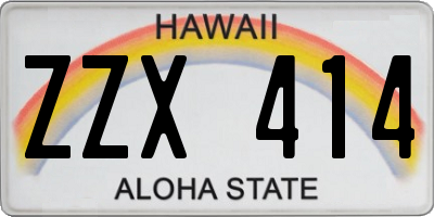 HI license plate ZZX414