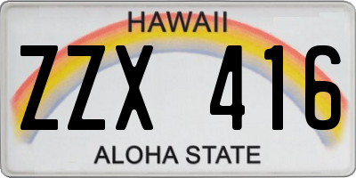 HI license plate ZZX416