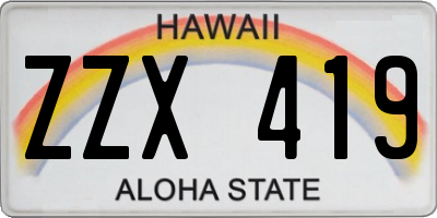 HI license plate ZZX419