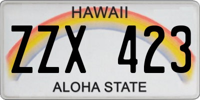 HI license plate ZZX423