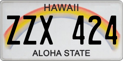 HI license plate ZZX424