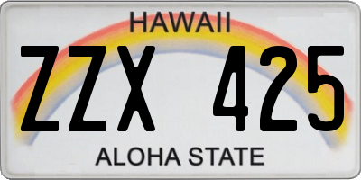 HI license plate ZZX425