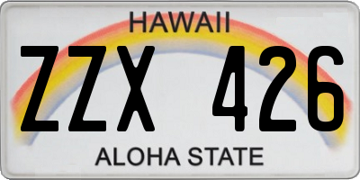 HI license plate ZZX426