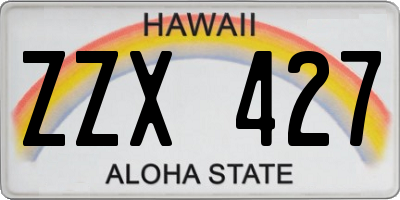 HI license plate ZZX427