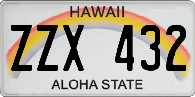 HI license plate ZZX432