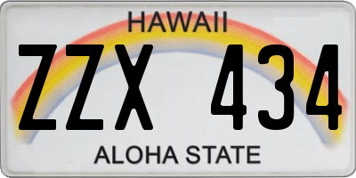 HI license plate ZZX434