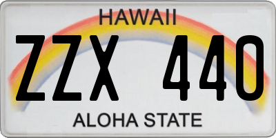 HI license plate ZZX440