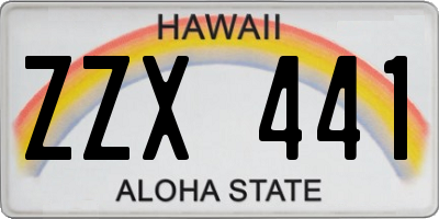 HI license plate ZZX441