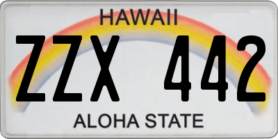 HI license plate ZZX442