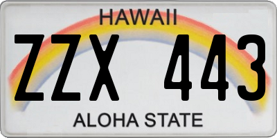 HI license plate ZZX443