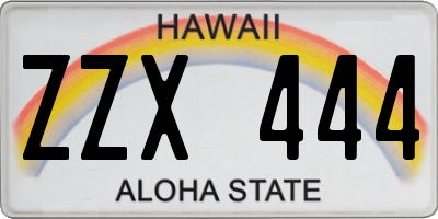 HI license plate ZZX444