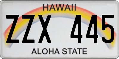 HI license plate ZZX445