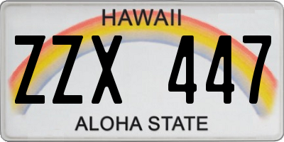 HI license plate ZZX447