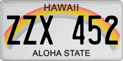 HI license plate ZZX452