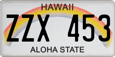 HI license plate ZZX453