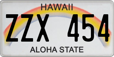 HI license plate ZZX454