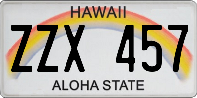 HI license plate ZZX457