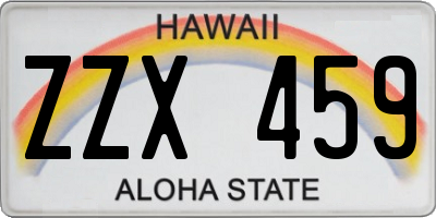 HI license plate ZZX459