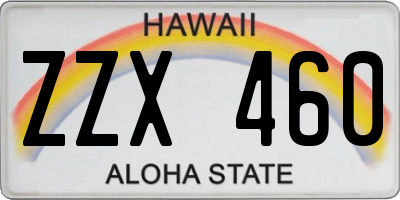 HI license plate ZZX460