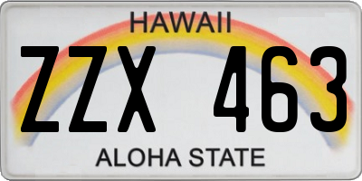 HI license plate ZZX463