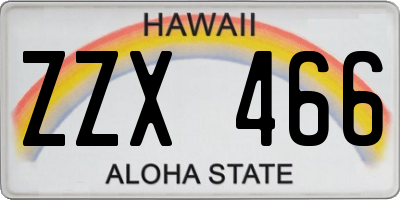 HI license plate ZZX466