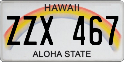 HI license plate ZZX467