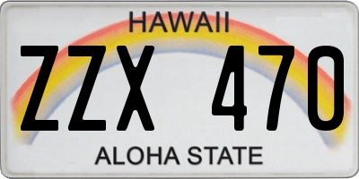 HI license plate ZZX470