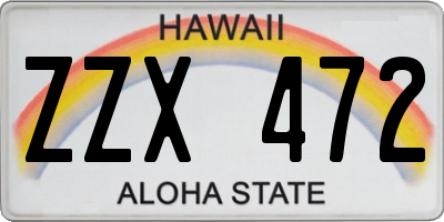 HI license plate ZZX472