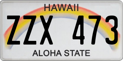 HI license plate ZZX473