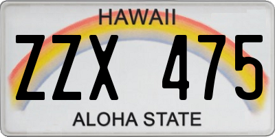 HI license plate ZZX475