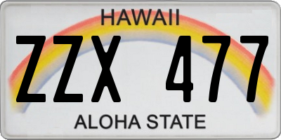 HI license plate ZZX477