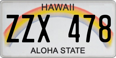 HI license plate ZZX478