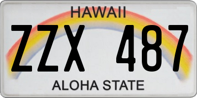 HI license plate ZZX487