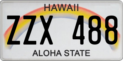 HI license plate ZZX488