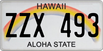 HI license plate ZZX493