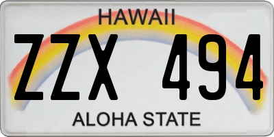 HI license plate ZZX494