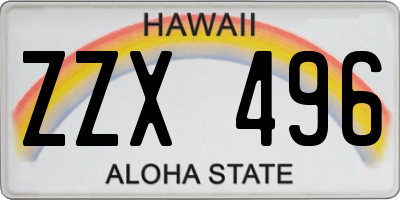 HI license plate ZZX496