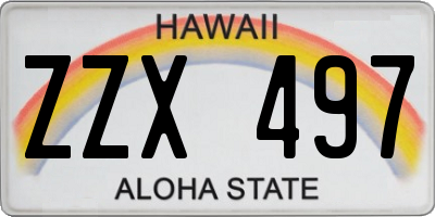 HI license plate ZZX497