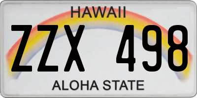 HI license plate ZZX498