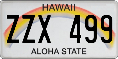 HI license plate ZZX499