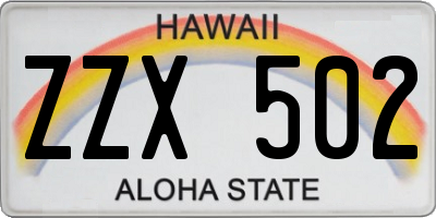 HI license plate ZZX502