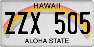 HI license plate ZZX505