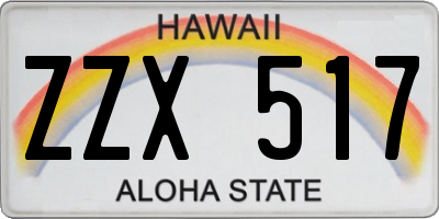 HI license plate ZZX517